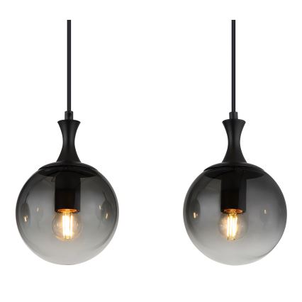 Globo - Luster na lanku 4xE27/10W/230V čierna
