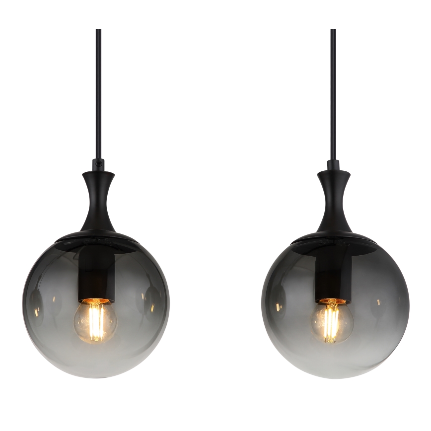 Globo - Luster na lanku 4xE27/10W/230V čierna