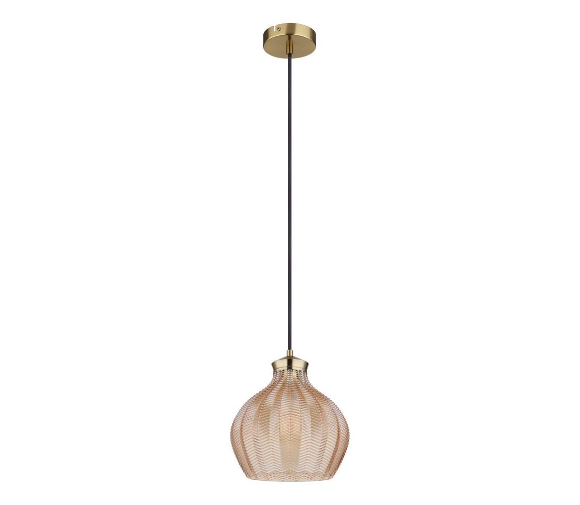 Globo 15898H - Závesný luster na lanku JESSICA 1xE27/60W/230V pr. 22 cm zlatý 15898H