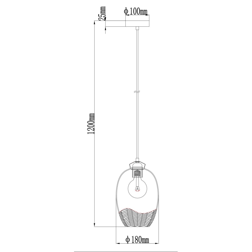 Globo - Luster na lanku 1xE27/60W/230V pr. 22 cm zlatý