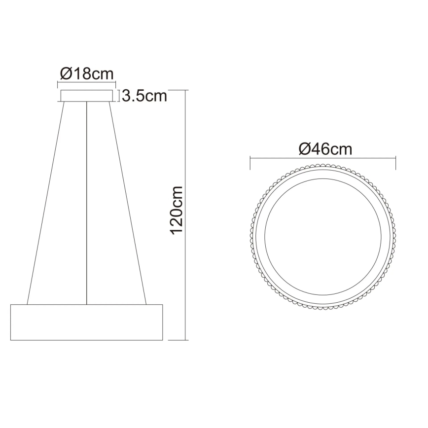Globo - LED luster na lanku LED/45W/230V 2700/4000/6000K priemer 46 cm biela
