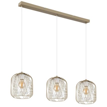 Globo - Luster na lankách 3xE27/40W/230V béžová/biela