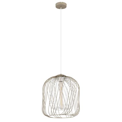 Globo - Luster na lanku 1xE27/40W/230V pr. 35 cm béžová/biela