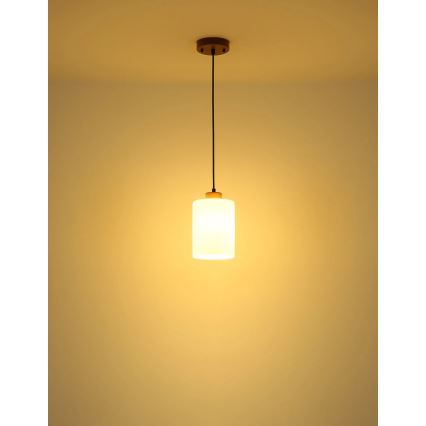 Globo - Luster na lanku 1xE27/60W/230V dub/biela