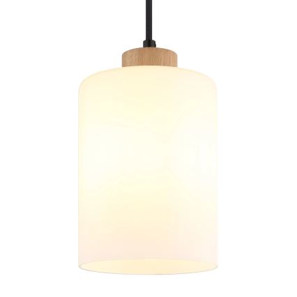 Globo - Luster na lanku 1xE27/60W/230V dub/biela