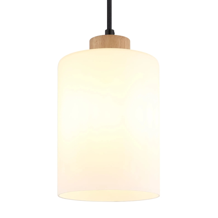 Globo - Luster na lanku 1xE27/60W/230V dub/biela