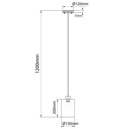 Globo - Luster na lanku 1xE27/60W/230V dub/biela