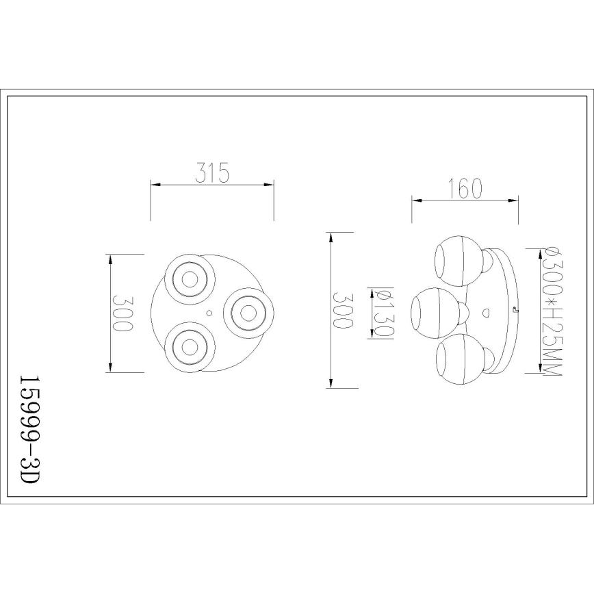 Globo - Stropné svietidlo 3xE27/60W/230V pr. 31,5 cm