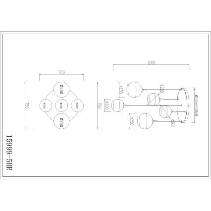 Globo - Závesné svietidlo na lanku 5xE27/60W/230V
