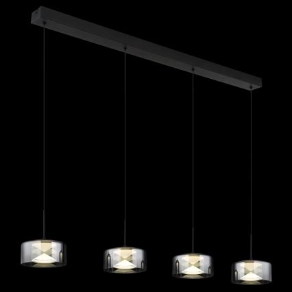 Globo - LED luster na lanku LED/24W/230V čierna/dymová