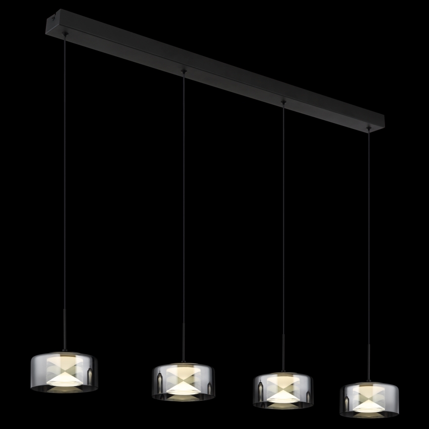 Globo - LED luster na lanku LED/24W/230V čierna/dymová