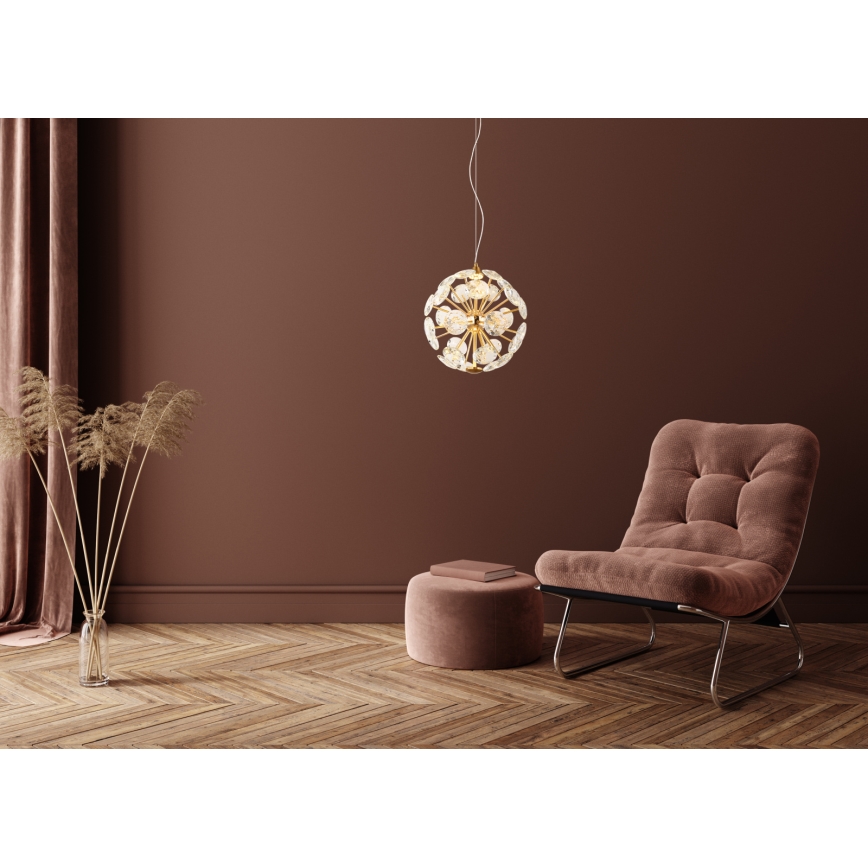 Globo - LED luster na lankách LED/12W/230V 3000K zlatý