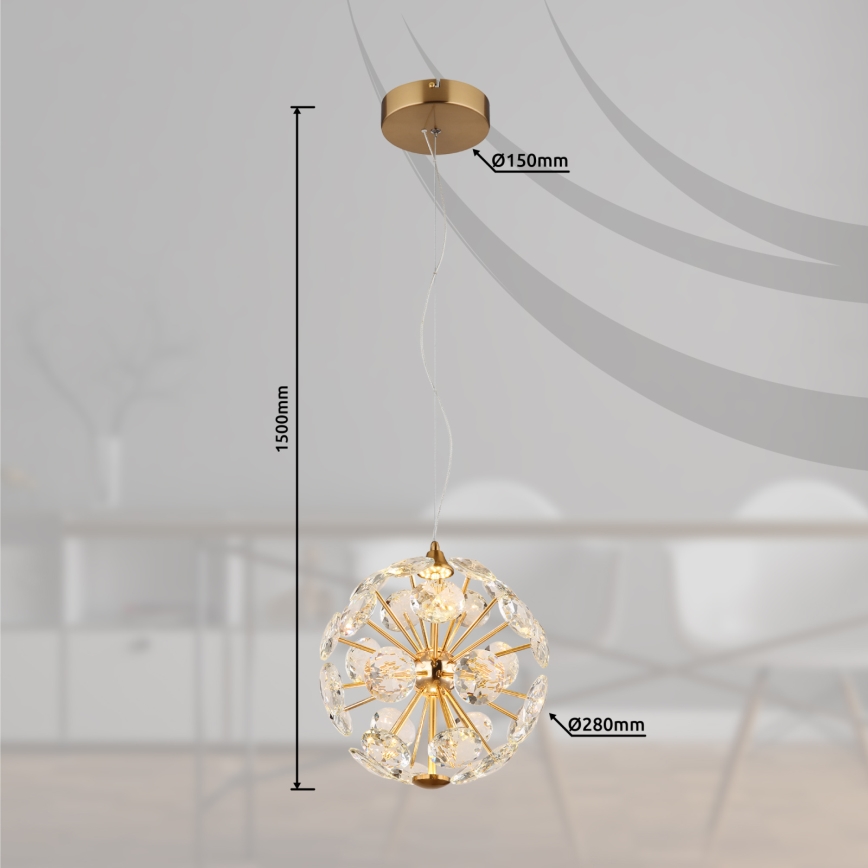 Globo - LED luster na lankách LED/12W/230V 3000K zlatý