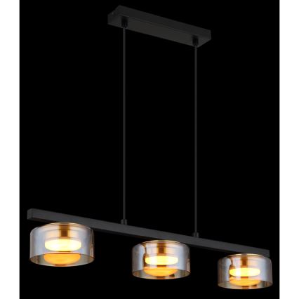 Globo - LED Luster na lanku 3xGX53/6W/230V dymová/hnedá