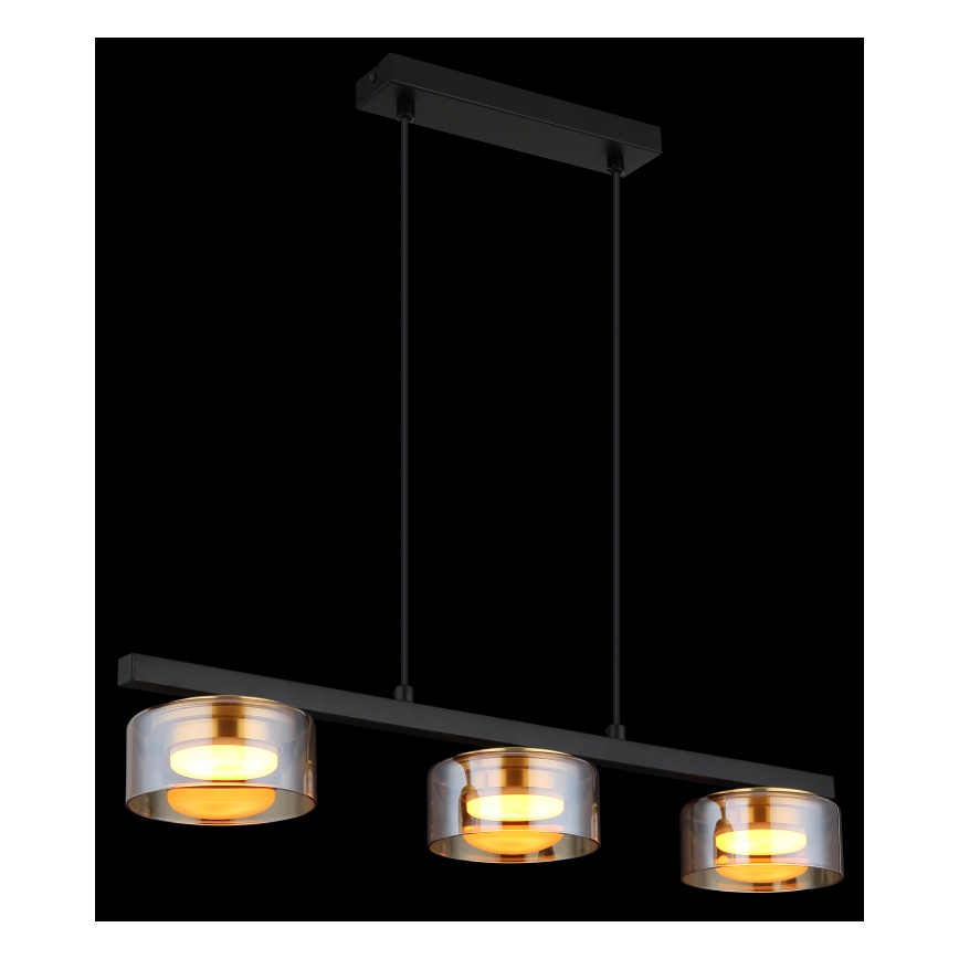 Globo - LED Luster na lanku 3xGX53/6W/230V dymová/hnedá