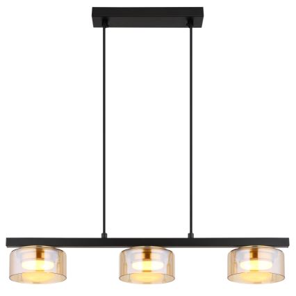 Globo - LED Luster na lanku 3xGX53/6W/230V dymová/hnedá