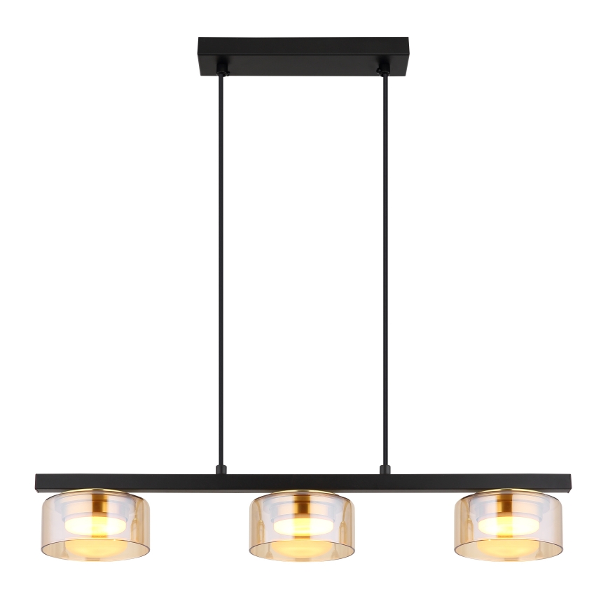Globo - LED Luster na lanku 3xGX53/6W/230V dymová/hnedá