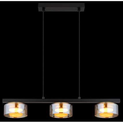 Globo - LED Luster na lanku 3xGX53/6W/230V dymová/hnedá