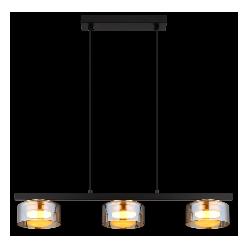 Globo - LED Luster na lanku 3xGX53/6W/230V dymová/hnedá