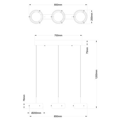 Globo - LED luster na lanku LED/30W/230V 3000K