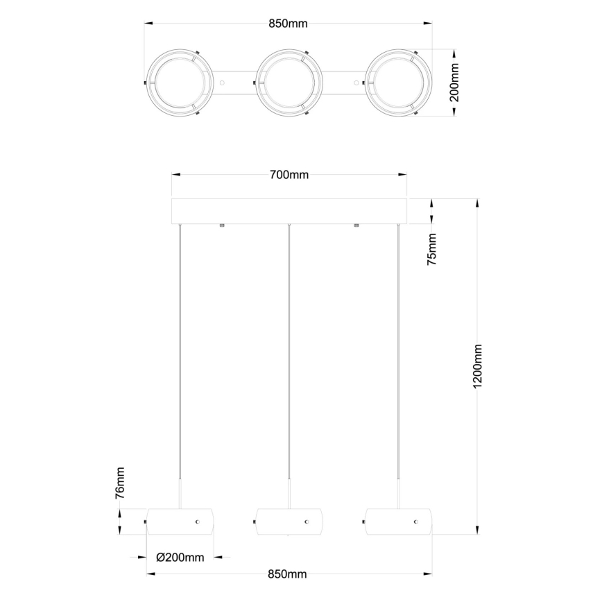 Globo - LED luster na lanku LED/30W/230V 3000K