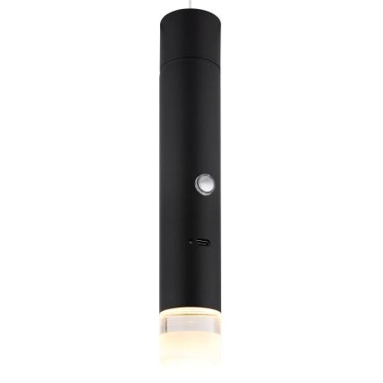 Globo - LED stlmiteľné dotykové nabíjacie svietidlo 2v1 LED/2W/230/5V čierna