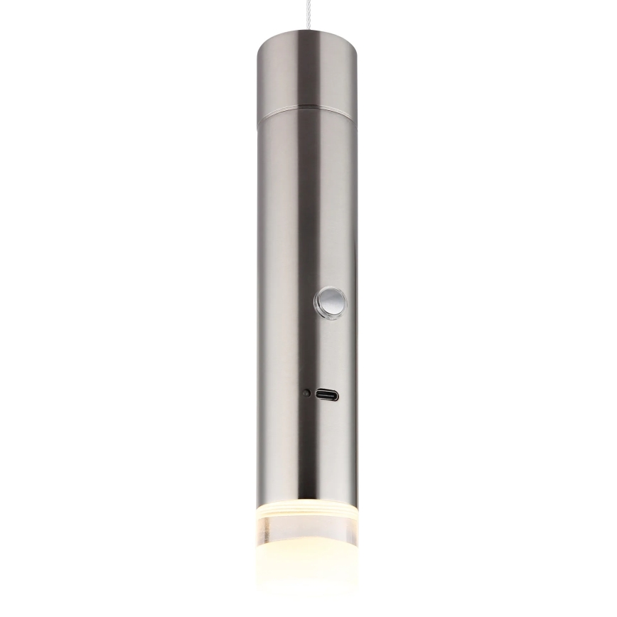 Globo - LED stmievateľné dotykové nabíjateľné svietidlo 2v1 LED/2W/230/5V matný chróm