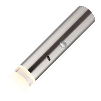 Globo - LED stmievateľné dotykové nabíjateľné svietidlo 2v1 LED/2W/230/5V matný chróm