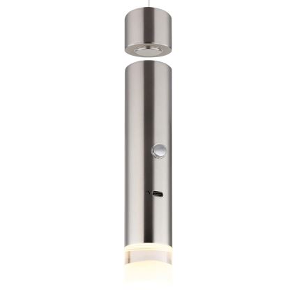Globo - LED stmievateľné dotykové nabíjateľné svietidlo 2v1 LED/2W/230/5V matný chróm