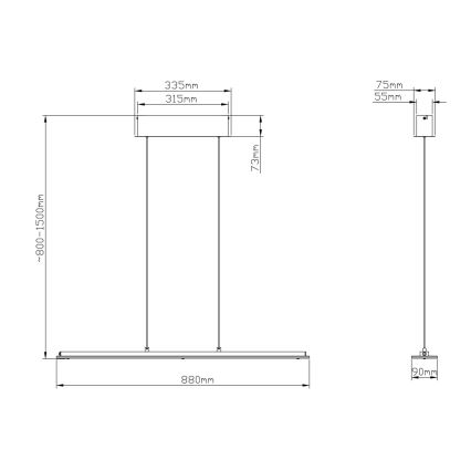 Globo - LED dotykovo stmievateľný luster na lanku LED/20W/230V 3000/4000/6500K