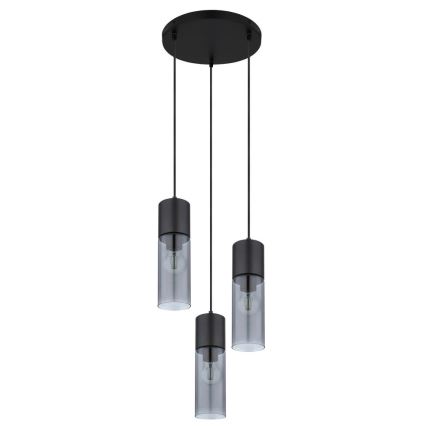 Globo - Luster na lanku 3xE27/25W/230V pr. 30 cm čierna