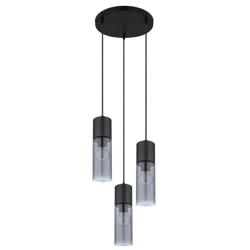 Globo - Luster na lanku 3xE27/25W/230V pr. 30 cm čierna
