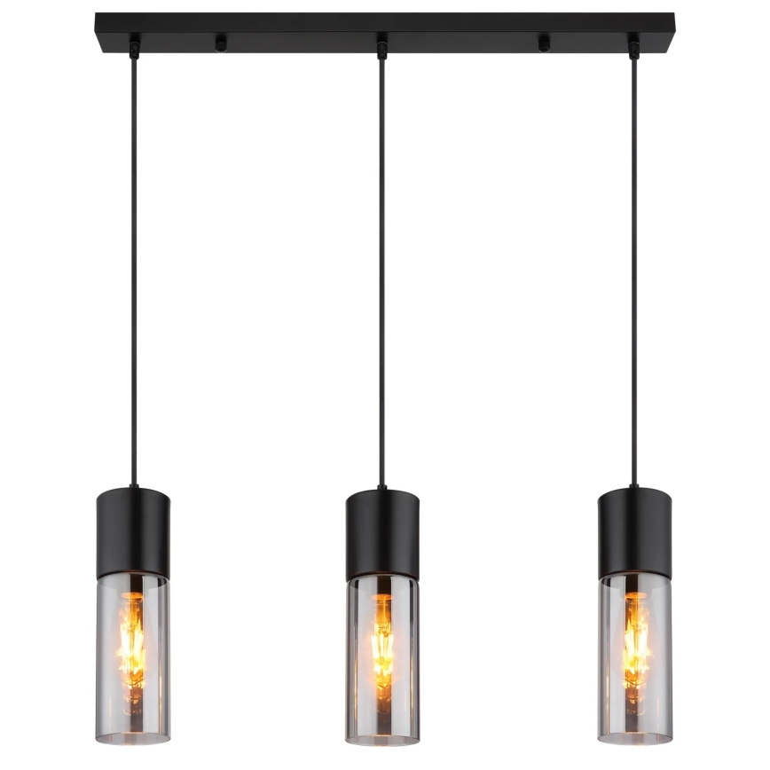 Globo - Luster na lanku 3xE27/25W/230V čierna