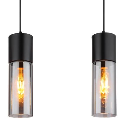 Globo - Luster na lanku 3xE27/25W/230V čierna