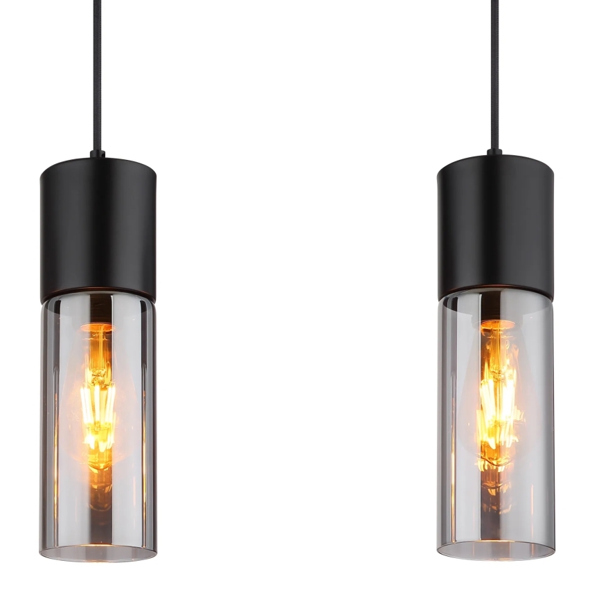 Globo - Luster na lanku 3xE27/25W/230V čierna