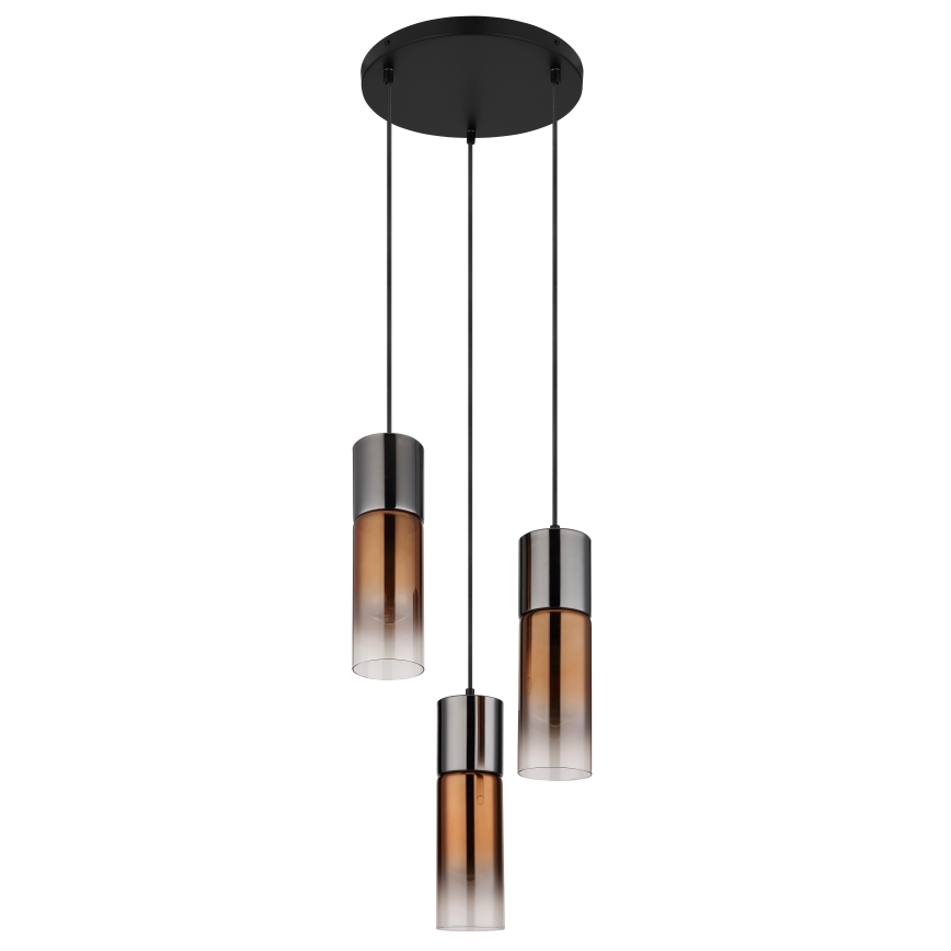 Globo - Luster na lanku 3xE27/25W/230V čierna/medená