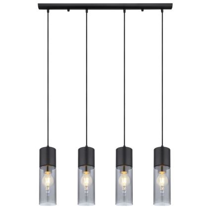 Globo - Luster na lanku 4xE27/25W/230V čierna