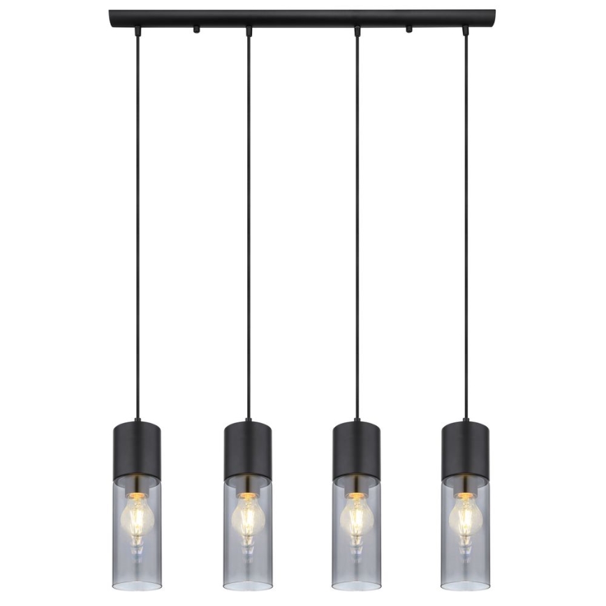 Globo - Luster na lanku 4xE27/25W/230V čierna