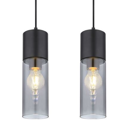 Globo - Luster na lanku 4xE27/25W/230V čierna