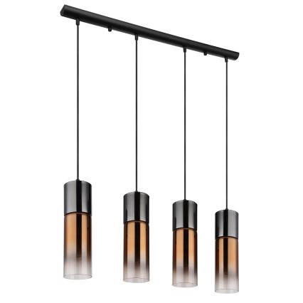 Globo - Luster na lanku 4xE27/25W/230V čierna/medená