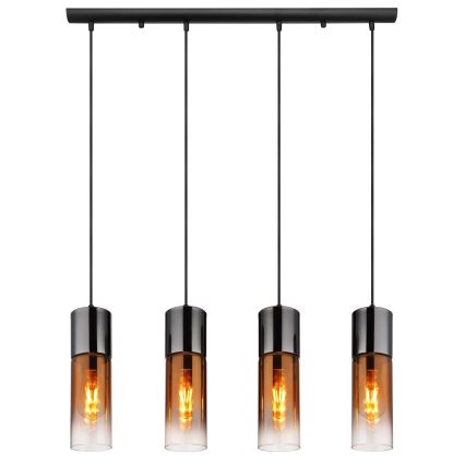 Globo - Luster na lanku 4xE27/25W/230V čierna/medená