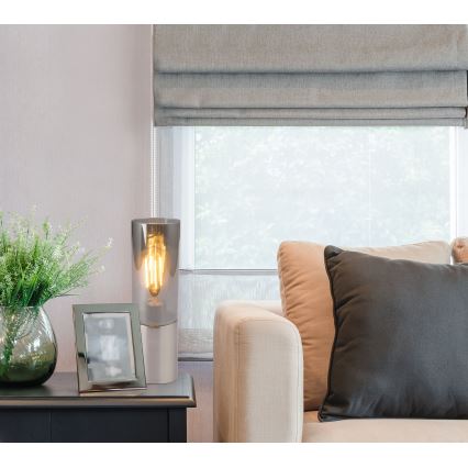 Globo - Dotyková stolná lampa 1xE27/25W/230V pr. 9 cm matný chróm