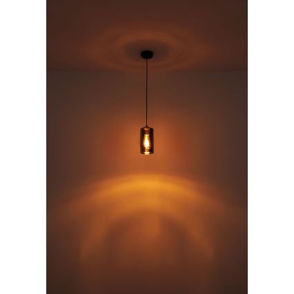 Globo - Luster na lanku 1xE27/25W/230V pr. 11 cm čierna