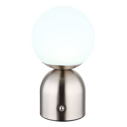 Globo - LED Stmievateľná dotyková stolná lampa LED/2,5W/3,7V 2700K/4000K/6500K 1800 mAh USB matný chróm