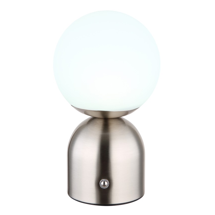 Globo - LED Stmievateľná dotyková stolná lampa LED/2,5W/3,7V 2700K/4000K/6500K 1800 mAh USB matný chróm