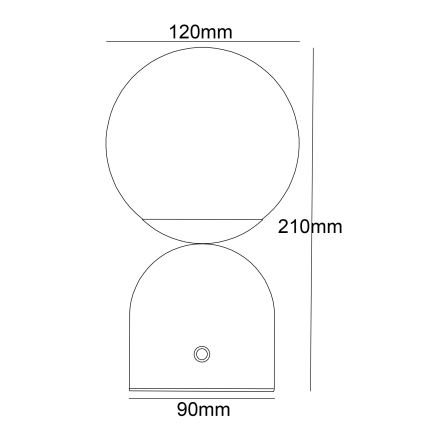 Globo - LED Stmievateľná dotyková stolná lampa LED/2,5W/3,7V 2700/4000/6500K 1800 mAh USB biela