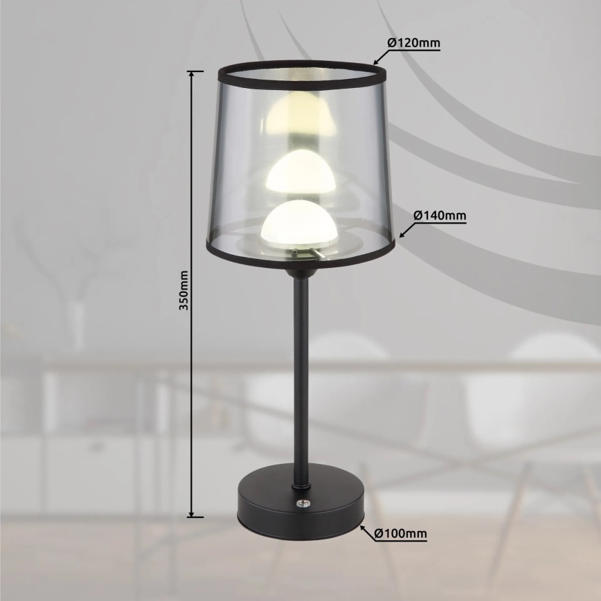 Globo - LED Stmievateľná nabíjacia dotyková stolná lampa LED/2,5W/3,7V 2700/4000/6500K 1800 mAh čierna