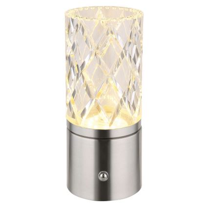 Globo - LED Stmievateľná dotyková stolná lampa LED/2,5W/3,7V 2700K/4000K/6500K 1800 mAh USB matný chróm