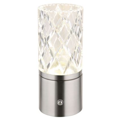 Globo - LED Stmievateľná dotyková stolná lampa LED/2,5W/3,7V 2700K/4000K/6500K 1800 mAh USB matný chróm
