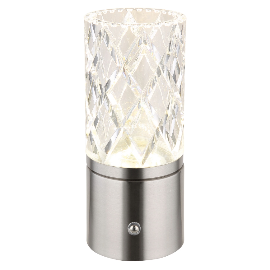 Globo - LED Stmievateľná dotyková stolná lampa LED/2,5W/3,7V 2700K/4000K/6500K 1800 mAh USB matný chróm